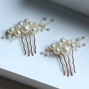 Peignes décoratifs avec perles - lot de 2