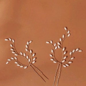 Epingles cheveux perles ovale- lot 2