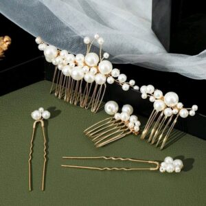 Epingles cheveux perles - lot de 5