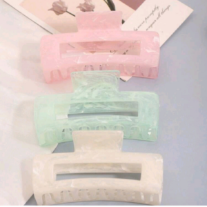 Pinces crabe effet marbré pastel - 10cm Rose / Beige / Vert