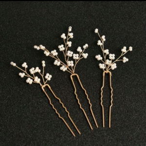 Epingles à cheveux fleuries de perles - lot 3