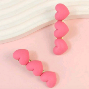 Pinces cœur enfant Rose ( lot 2 )
